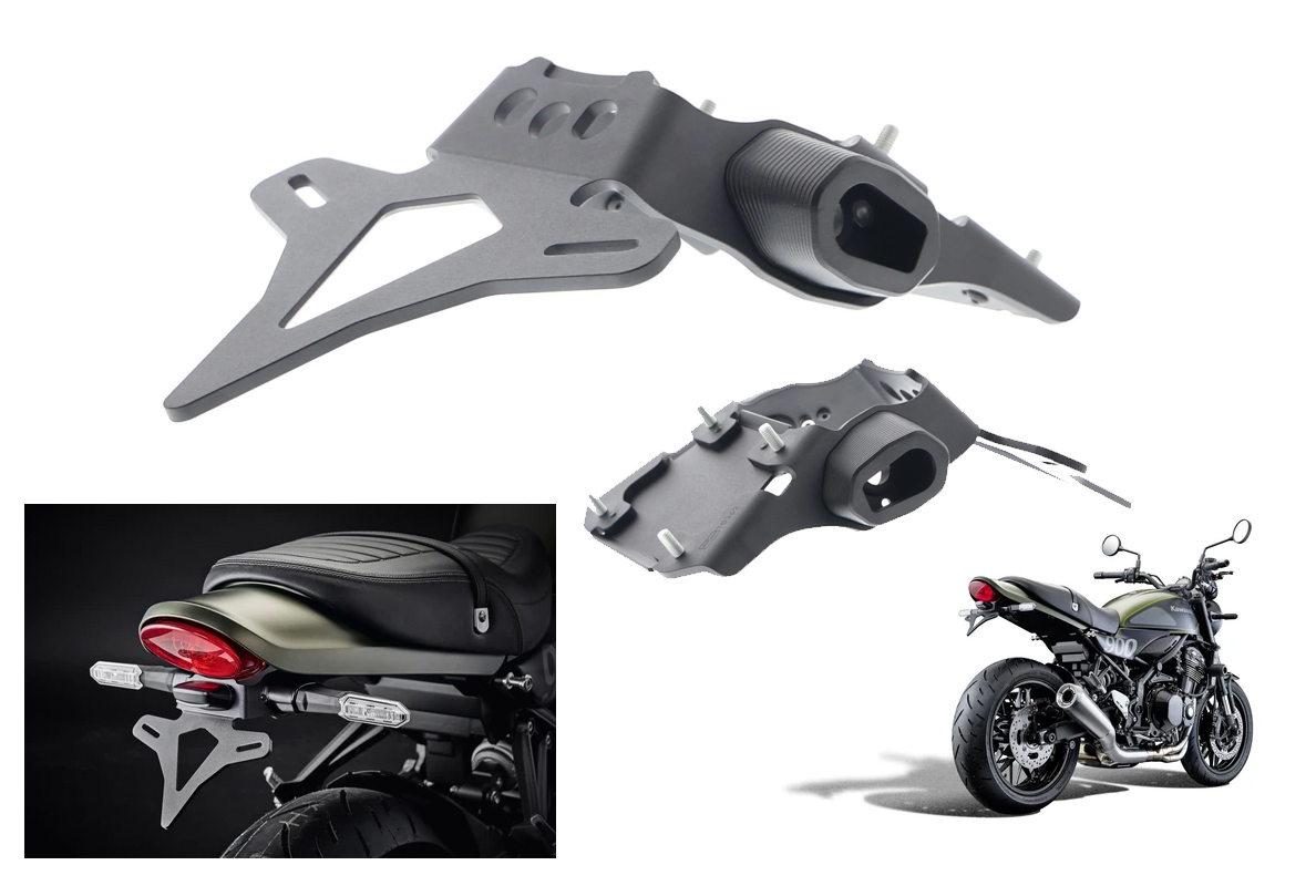 alpha Technik Kennzeichenhalter-Blinker-Kit IDEA (vorne + hinten) für  Kawasaki Z900 ab Modelljahr 20, Kennzeichenhalter, Verkleidung, Motorrad  Tuning
